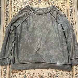 American Eagle Outfitters Washed Gray Crewneck Pullover